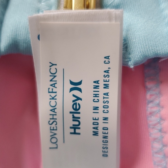 LOVESHACKFANCY HURLEY X ONE PIECE LARGE COLOR BLOCK ZIP FRONT PINK GREEN BLUE - Picture 10 of 11